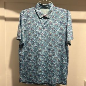 Vineyard Vines Performance Men’s Med Golf Shirt Sailfish theme